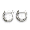 Argolla Huggie 02.175.0043.15 Plata Rodinada, con Micro Pave Blanca, Pulido, Rodinado