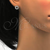 Arete Dormilona 02.175.0058 Plata Rodinada, con Micro Pave Blanca, Pulido, Rodinado