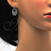Arete Colgante 02.26.0140 Rodio Laminado, con Zirconia Cubica Blanca y Swarovski Elements Indicolite, Pulido, Rodinado
