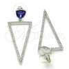 Arete Colgante 02.26.0156 Rodio Laminado, con Zirconia Cubica Blanca y Swarovski Elements Tanzanite, Pulido, Rodinado