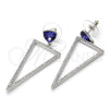 Arete Colgante 02.26.0156 Rodio Laminado, con Zirconia Cubica Blanca y Swarovski Elements Tanzanite, Pulido, Rodinado