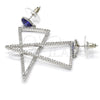 Arete Colgante 02.26.0156 Rodio Laminado, con Zirconia Cubica Blanca y Swarovski Elements Tanzanite, Pulido, Rodinado
