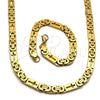 Collar y Pulsera 06.116.0005.1 Acero Inoxidable, Diseño de Cruz, Pulido, Tono Dorado