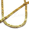 Collar y Pulsera 06.116.0005.1 Acero Inoxidable, Diseño de Cruz, Pulido, Tono Dorado