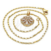 Collares con Dije 04.213.0054.18 Oro Laminado, con Blanca Zirconia Cubica, Pulido, Tono Dorado (02 MM Thickness, 18 Inches Length)