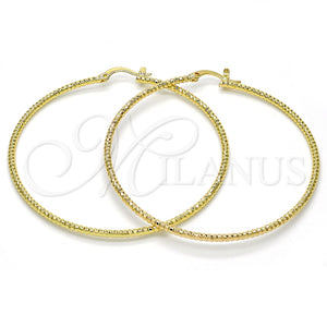 Argolla Grande 02.168.0036.60 Oro Laminado, Diamantado, Tono Dorado