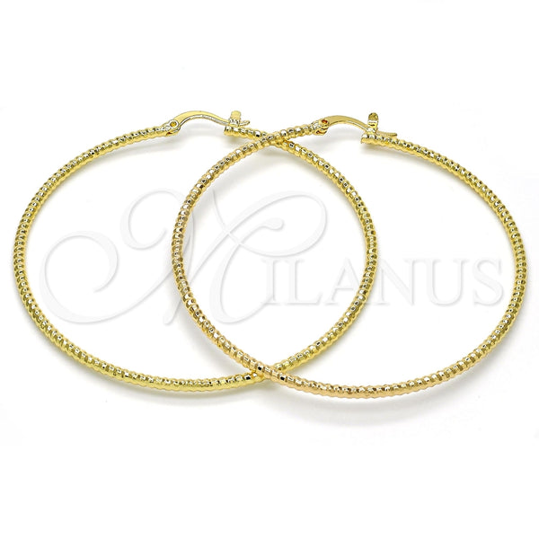 Argolla Grande 02.168.0036.60 Oro Laminado, Diamantado, Tono Dorado