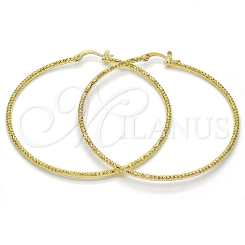 Argolla Grande 02.168.0036.60 Oro Laminado, Diamantado, Tono Dorado