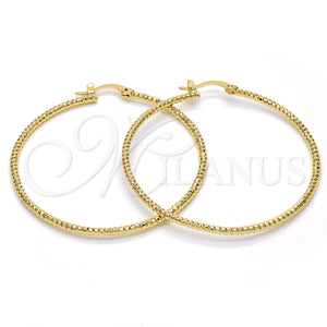 Argolla Grande 02.168.0036.50 Oro Laminado, Diamantado, Tono Dorado