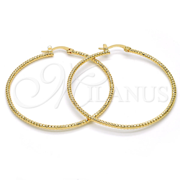 Argolla Grande 02.168.0036.50 Oro Laminado, Diamantado, Tono Dorado