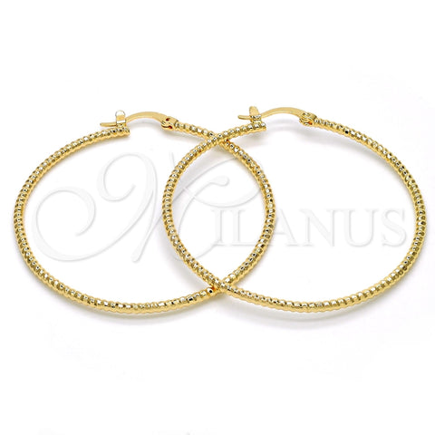 Argolla Grande 02.168.0036.50 Oro Laminado, Diamantado, Tono Dorado