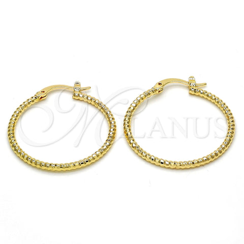 Argolla Mediana 02.168.0036.30 Oro Laminado, Diamantado, Tono Dorado