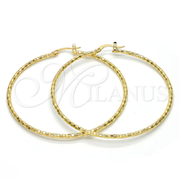 Argolla Grande 02.168.0037.60 Oro Laminado, Diamantado, Tono Dorado