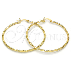 Argolla Grande 02.168.0037.50 Oro Laminado, Diamantado, Tono Dorado
