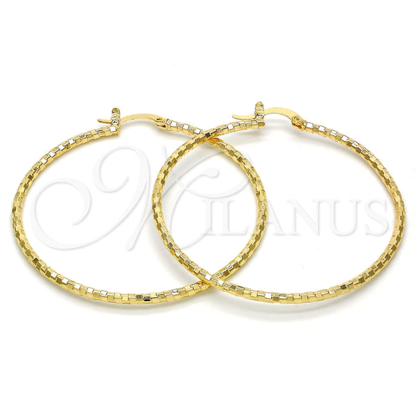 Argolla Grande 02.168.0037.50 Oro Laminado, Diamantado, Tono Dorado