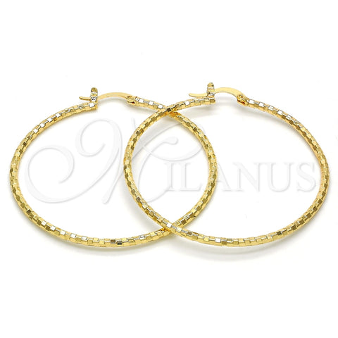 Argolla Grande 02.168.0037.50 Oro Laminado, Diamantado, Tono Dorado