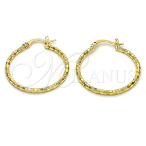 Argolla Mediana 02.168.0037.30 Oro Laminado, Diamantado, Tono Dorado