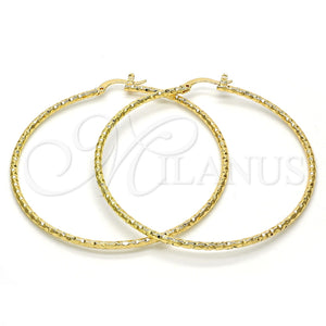 Argolla Grande 02.168.0040.60 Oro Laminado, Diamantado, Tono Dorado