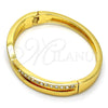 Aro Individual 07.252.0041.05 Oro Laminado, con Blanca Cristal, Pulido, Tono Dorado (06 MM Thickness, Size 5 (2.50 Diameter))