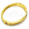 Aro Individual 07.252.0041.05 Oro Laminado, con Blanca Cristal, Pulido, Tono Dorado (06 MM Thickness, Size 5 (2.50 Diameter))