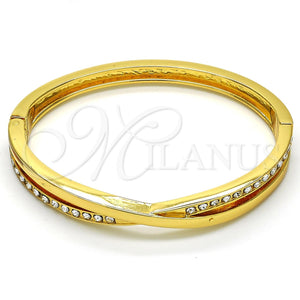 Aro Individual 07.252.0041.05 Oro Laminado, con Blanca Cristal, Pulido, Tono Dorado (06 MM Thickness, Size 5 (2.50 Diameter))
