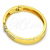 Aro Individual 07.252.0034.04 Oro Laminado, con Blanca Cristal, Pulido, Tono Dorado (08 MM Thickness, Size 4 (2.25 Diameter))