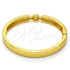 Aro Individual 07.252.0034.04 Oro Laminado, con Blanca Cristal, Pulido, Tono Dorado (08 MM Thickness, Size 4 (2.25 Diameter))
