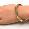 Aro Individual 07.252.0035.04 Oro Laminado, Diseño de Llave Griega, con Blanca Cristal, Pulido, Tono Dorado (08 MM Thickness, Size 4 (2.25 Diameter))