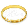 Aro Individual 07.252.0035.04 Oro Laminado, Diseño de Llave Griega, con Blanca Cristal, Pulido, Tono Dorado (08 MM Thickness, Size 4 (2.25 Diameter))