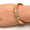 Aro Individual 07.252.0039.04 Oro Laminado, Diseño de Torcido, con Blanca Cristal, Pulido, Tono Dorado (06 MM Thickness, Size 4 (2.25 Diameter))