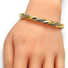 Aro Individual 07.252.0039.04 Oro Laminado, Diseño de Torcido, con Blanca Cristal, Pulido, Tono Dorado (06 MM Thickness, Size 4 (2.25 Diameter))