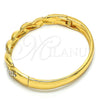 Aro Individual 07.252.0039.04 Oro Laminado, Diseño de Torcido, con Blanca Cristal, Pulido, Tono Dorado (06 MM Thickness, Size 4 (2.25 Diameter))
