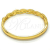 Aro Individual 07.252.0039.04 Oro Laminado, Diseño de Torcido, con Blanca Cristal, Pulido, Tono Dorado (06 MM Thickness, Size 4 (2.25 Diameter))
