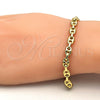 Pulsera Básica 04.63.1310.08 Oro Laminado, Diseño de Puff Mariner, Pulido, Tono Dorado (Grosor 06.2 MM, 8 Pulgadas de Largo)