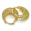 Argolla Mediana 02.170.0173.30 Oro Laminado, Diseño de Corazón, Diamantado, Tono Dorado