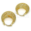 Argolla Mediana 02.170.0173.30 Oro Laminado, Diseño de Corazón, Diamantado, Tono Dorado