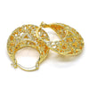 Argolla Mediana 02.170.0174.30 Oro Laminado, Diseño de Corazón, Diamantado, Tono Dorado