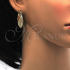 Argolla Mediana 02.170.0177.30 Oro Laminado, Diseño de Oja, Diamantado, Tono Dorado