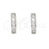 Argolla Huggie 02.290.0001.10 Plata Rodinada, con Zirconia Cubica Blanca, Pulido, Rodinado