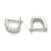 Argolla Huggie 02.290.0001.10 Plata Rodinada, con Zirconia Cubica Blanca, Pulido, Rodinado