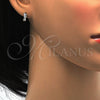 Argolla Huggie 02.290.0002.10 Plata Rodinada, con Zirconia Cubica Blanca, Pulido, Rodinado