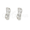 Argolla Huggie 02.290.0002.10 Plata Rodinada, con Zirconia Cubica Blanca, Pulido, Rodinado