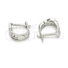 Argolla Huggie 02.290.0002.10 Plata Rodinada, con Zirconia Cubica Blanca, Pulido, Rodinado