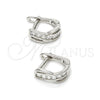 Argolla Huggie 02.290.0002.10 Plata Rodinada, con Zirconia Cubica Blanca, Pulido, Rodinado