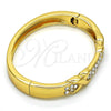 Aro Individual 07.252.0038.05 Oro Laminado, con Blanca Cristal, Pulido, Tono Dorado (08 MM Thickness, Size 5 (2.50 Diameter))