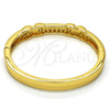Aro Individual 07.252.0038.05 Oro Laminado, con Blanca Cristal, Pulido, Tono Dorado (08 MM Thickness, Size 5 (2.50 Diameter))