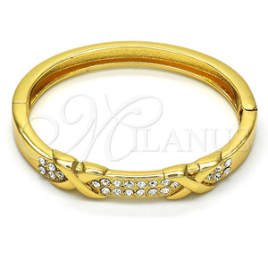 Aro Individual 07.252.0038.05 Oro Laminado, con Blanca Cristal, Pulido, Tono Dorado (08 MM Thickness, Size 5 (2.50 Diameter))