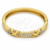 Aro Individual 07.252.0038.05 Oro Laminado, con Blanca Cristal, Pulido, Tono Dorado (08 MM Thickness, Size 5 (2.50 Diameter))