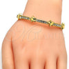 Aro Individual 07.252.0042.04 Oro Laminado, Diseño de Estrella, con Blanca Cristal, Pulido, Tono Dorado (04 MM Thickness, Size 4 (2.25 Diameter))