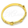 Aro Individual 07.252.0042.04 Oro Laminado, Diseño de Estrella, con Blanca Cristal, Pulido, Tono Dorado (04 MM Thickness, Size 4 (2.25 Diameter))